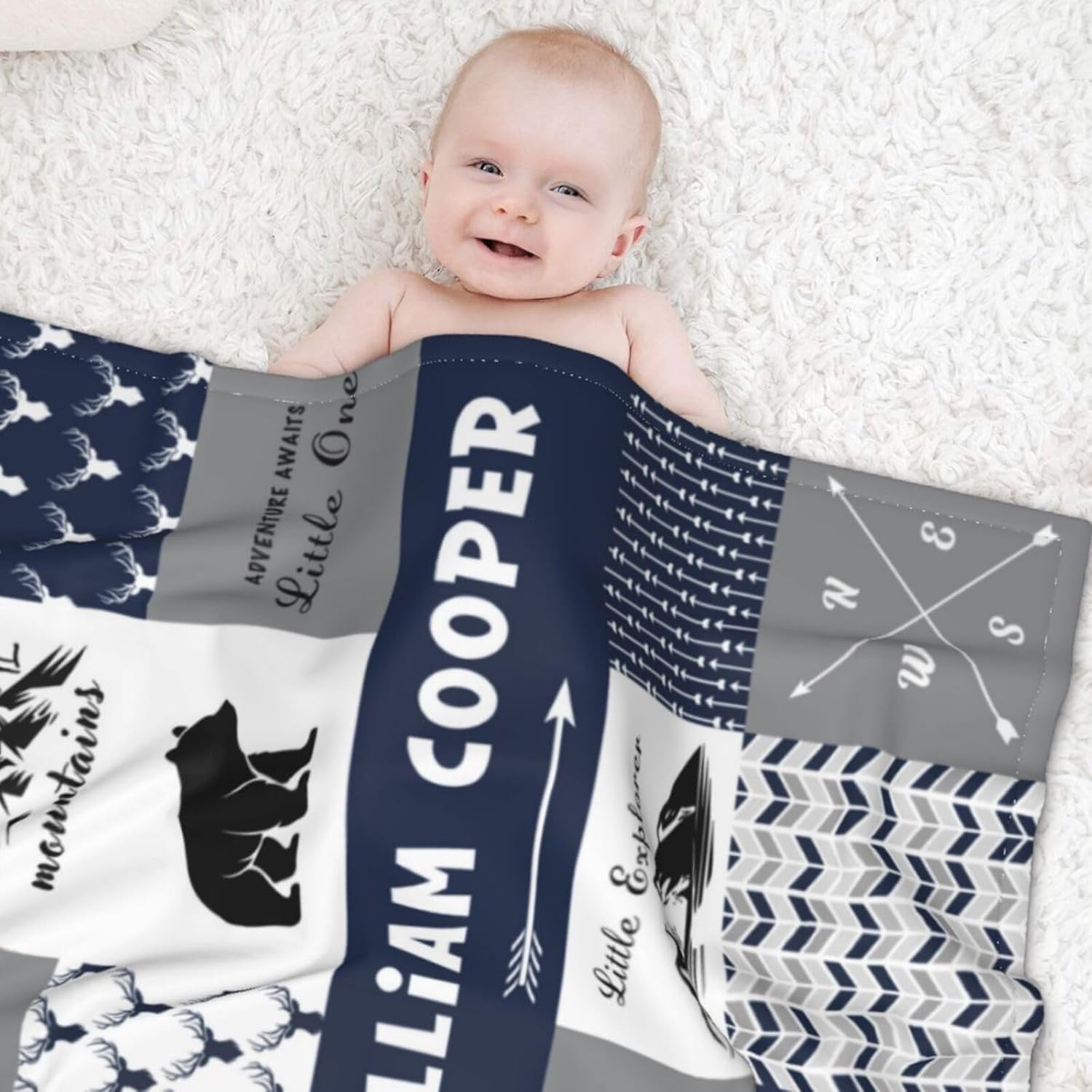 Personalized Baby Blankets for Boys Girls Custom Baby Blanket with Name for Toddlers Kids Fleece
