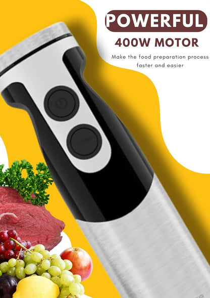 MegaWise Pro Titanium Reinforced 5-in-1 Immersion Hand Blender, Powerful 400W with 80% Sharper