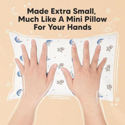 Mini Toddler Pillow with Pillowcase - 9x13 My Little Dreamy Travel Kids Pillow for Sleeping, Toddler Bed, Small, Tiny, Organic Cotton Pillowcase, Soft & Breathable, Kids 2-4 Years Old(Space Drift)