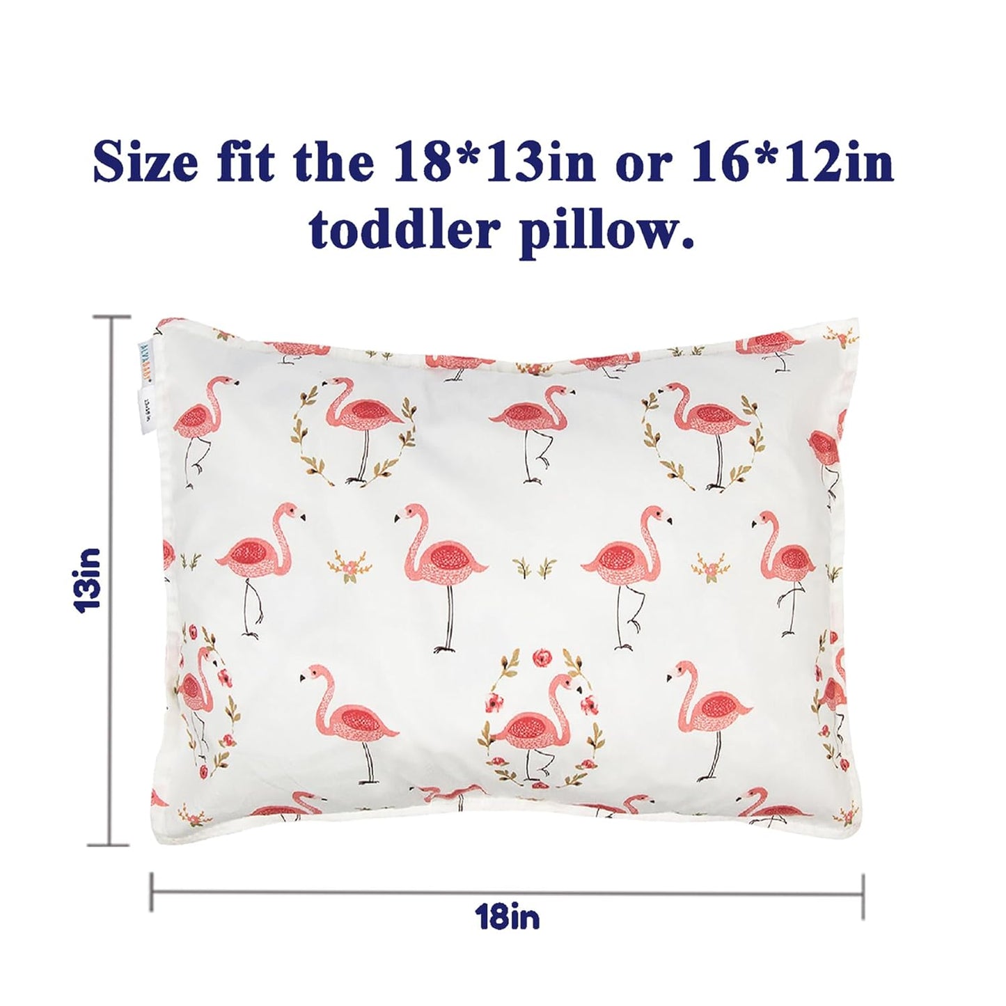 ALVABABY Toddler Pillowcases 2 Pack Organic Cotton Kids Pillow Cover Fit 13"x 18" or 12"x16" Envelope for Girl Boy Sleepy Travel
