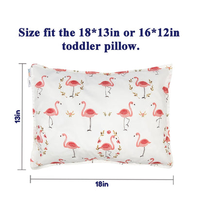ALVABABY Toddler Pillowcases 2 Pack Organic Cotton Kids Pillow Cover Fit 13"x 18" or 12"x16" Envelope for Girl Boy Sleepy Travel