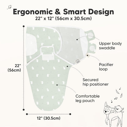 3-Pack Organic Baby Swaddle Sleep Sacks - Swaddles for Newborns, Infant 0-3 Months, Baby Girls