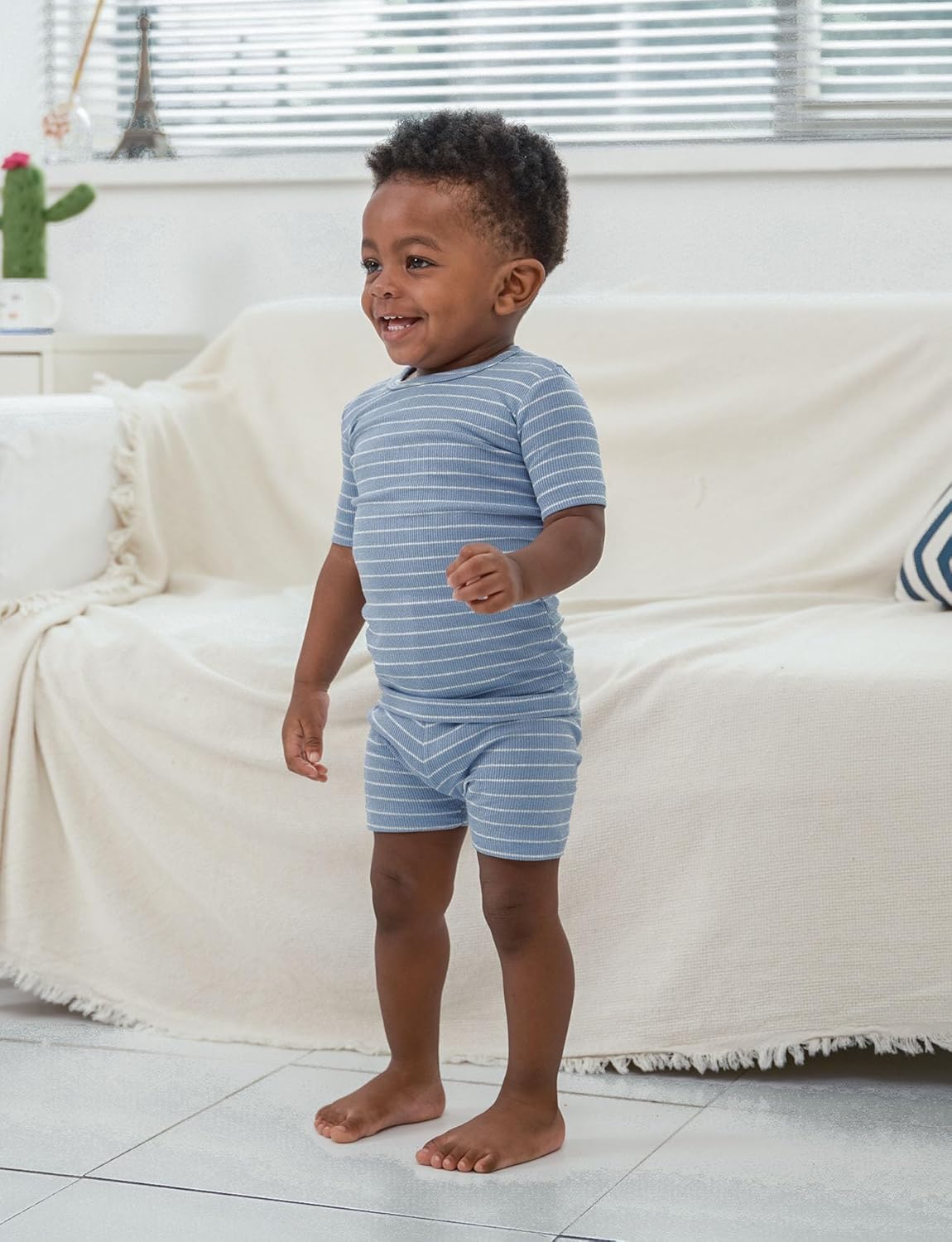 AVAUMA Stripe Pattern Baby Boys Girls Pajama Set Kids Toddler Snug fit Ribbed Sleepwear pjs for Daily Life Style