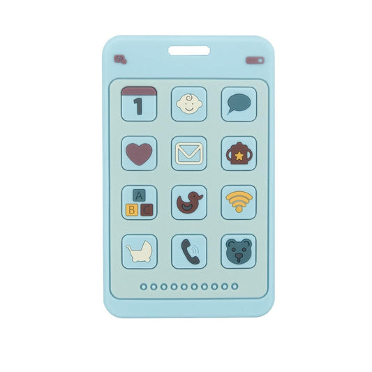 Soft Silicone Phone Shape Teether Boys Girls Baby Molar Teether Chew Toys, Teething Toy (Blue)