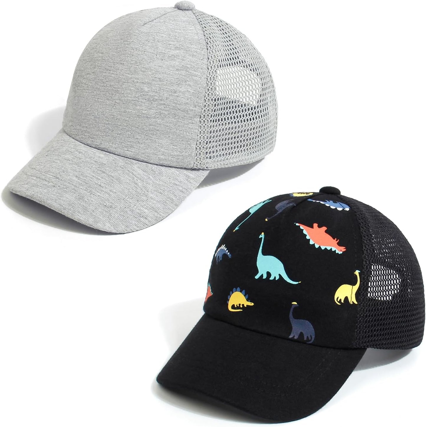 Duoyeree Toddler Baseball Cap Baby Cap Sun hat Print Dinosaur Pattern and Solid Color hat Kids boy Girl Age 0-8t
