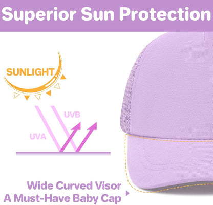 qikqik Baby Baseball Cap Toddler Baseball Hat with Mesh Infant Sun Hat UPF 50+ Baby Ball Cap Toddler Girl Hats Kids Hat Boys