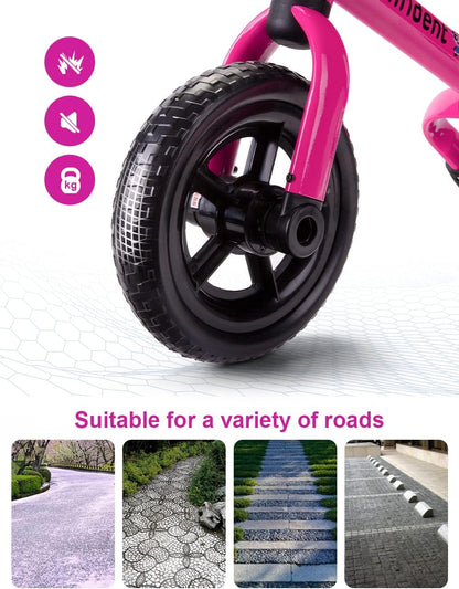 Ancaixin 3 in 1 Toddler Tricycles for 2-5 Years Old Girls and Boys with Adjustable Seat Detachable Pedal and Bell | Foldable Baby Balance Bike Riding Toys | Kids Birthday Christmas New Year Gift Pink