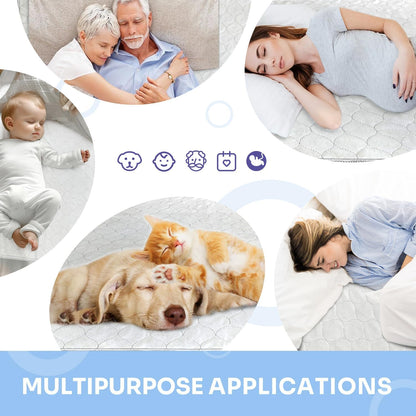 4-Layer Ultra Soft Quilted Bed Pads, 18" x 24" (3 Pack), Heavy Absorbency Underpad, Machine Washable, Mattress Protection for Elderly Seniors, Kid and Pets