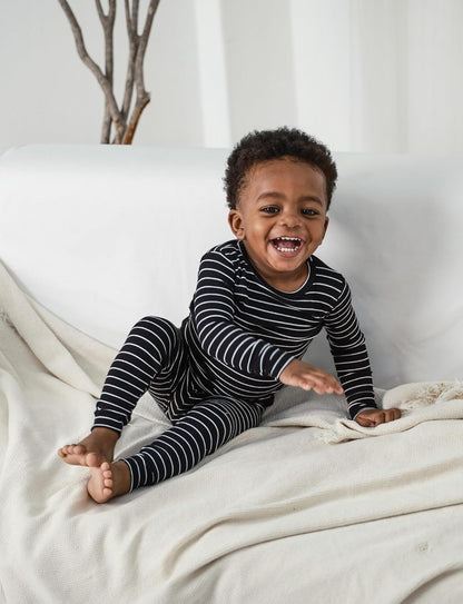 AVAUMA Stripe Pattern Baby Boys Girls Pajama Set Kids Toddler Snug fit Ribbed Sleepwear pjs for Daily Life Style