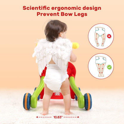 CUTE STONE Sit to Stand Learning Walker, 2 in 1 Baby Push Walker, Early Educational Child Activity
