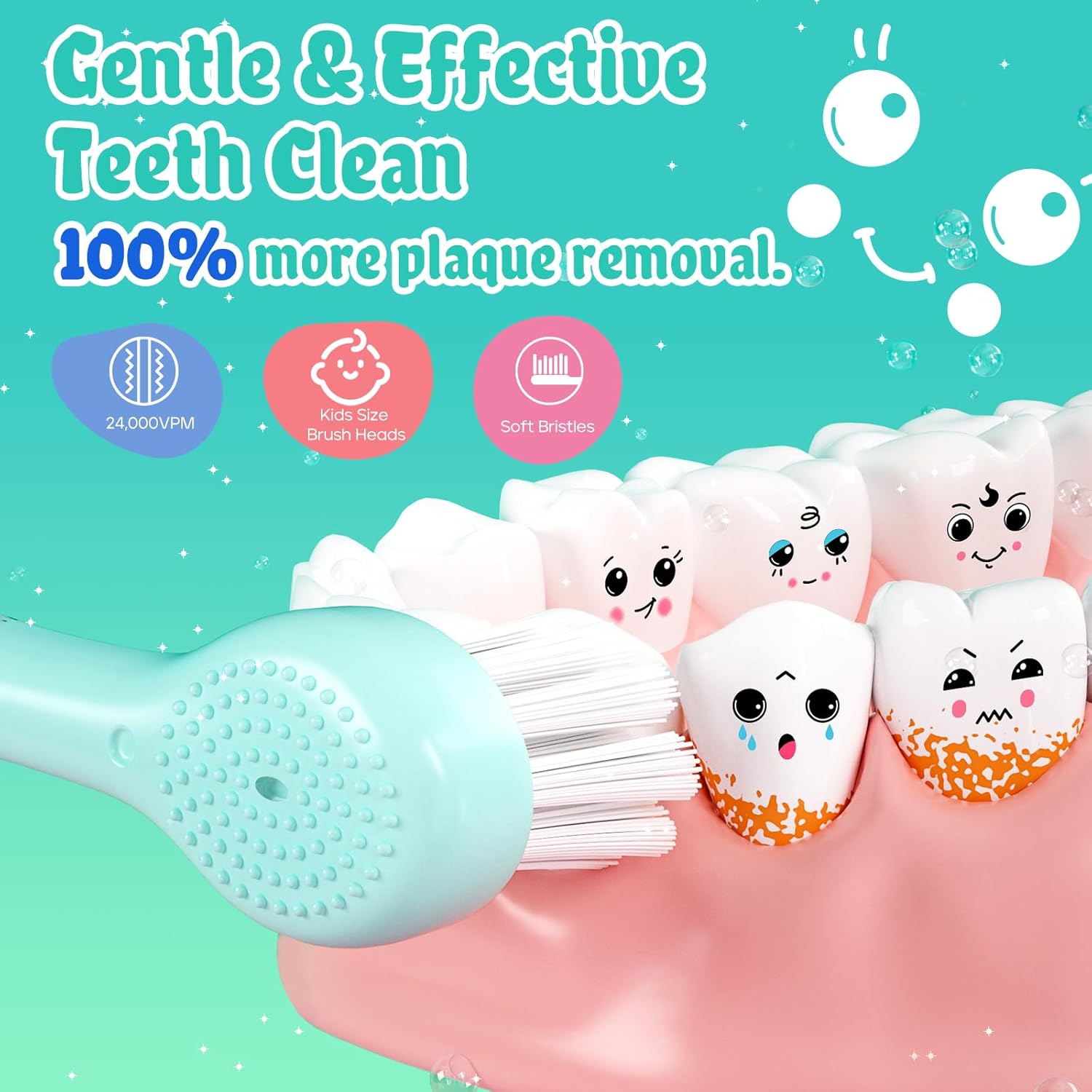 SEAGO Kids Electric Toothbrushes Rechargeable, Toddler Electric Toothbrush with Magnetic Charging