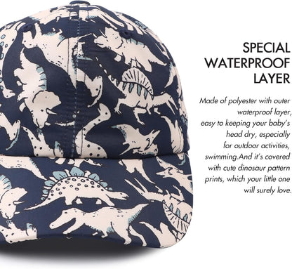 JANGANNSA Dinosaur Boys Girls Caps Embroidery Baby Baseball Caps Cotton Infant Toddler Kids Hat Spring Summer Autumn 2-6Y