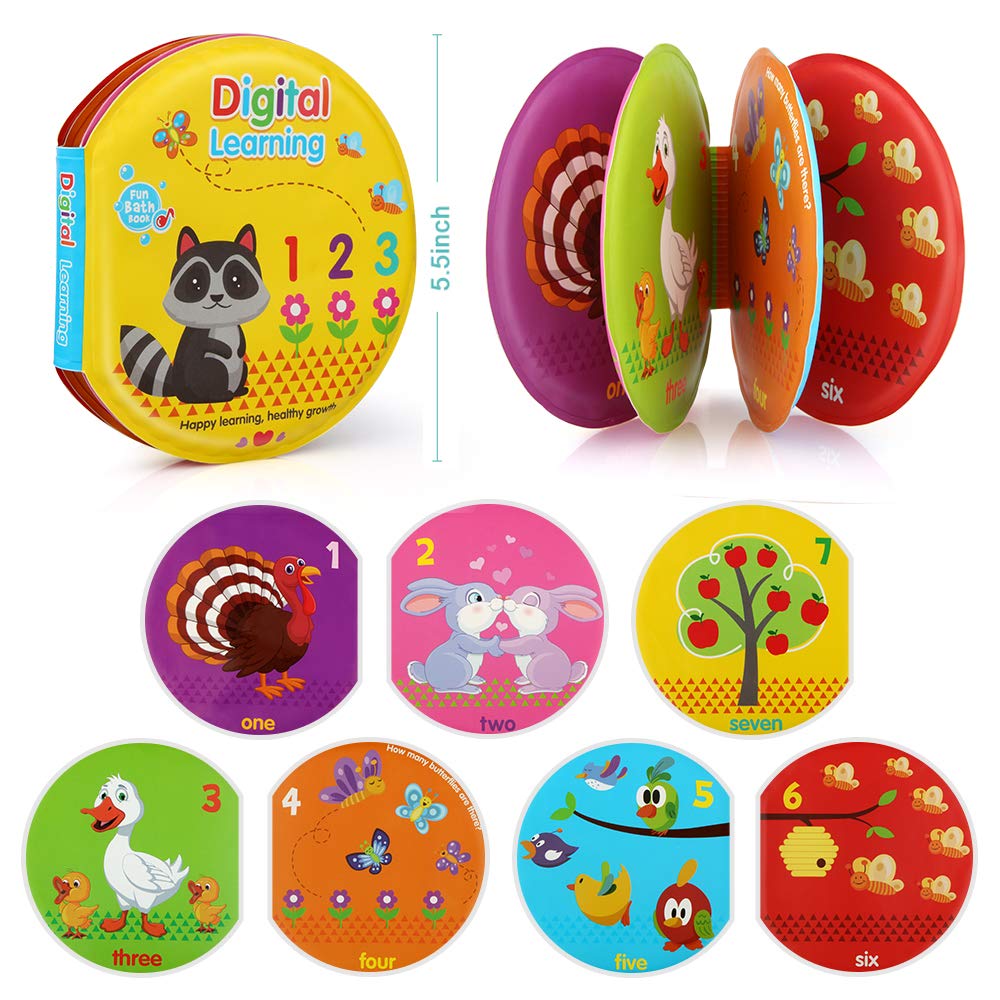 Baby Bath Toys, Nontoxic Bath Books for Babies Bath Time, Bathtub Toys for Toddlers 6 to 12 18