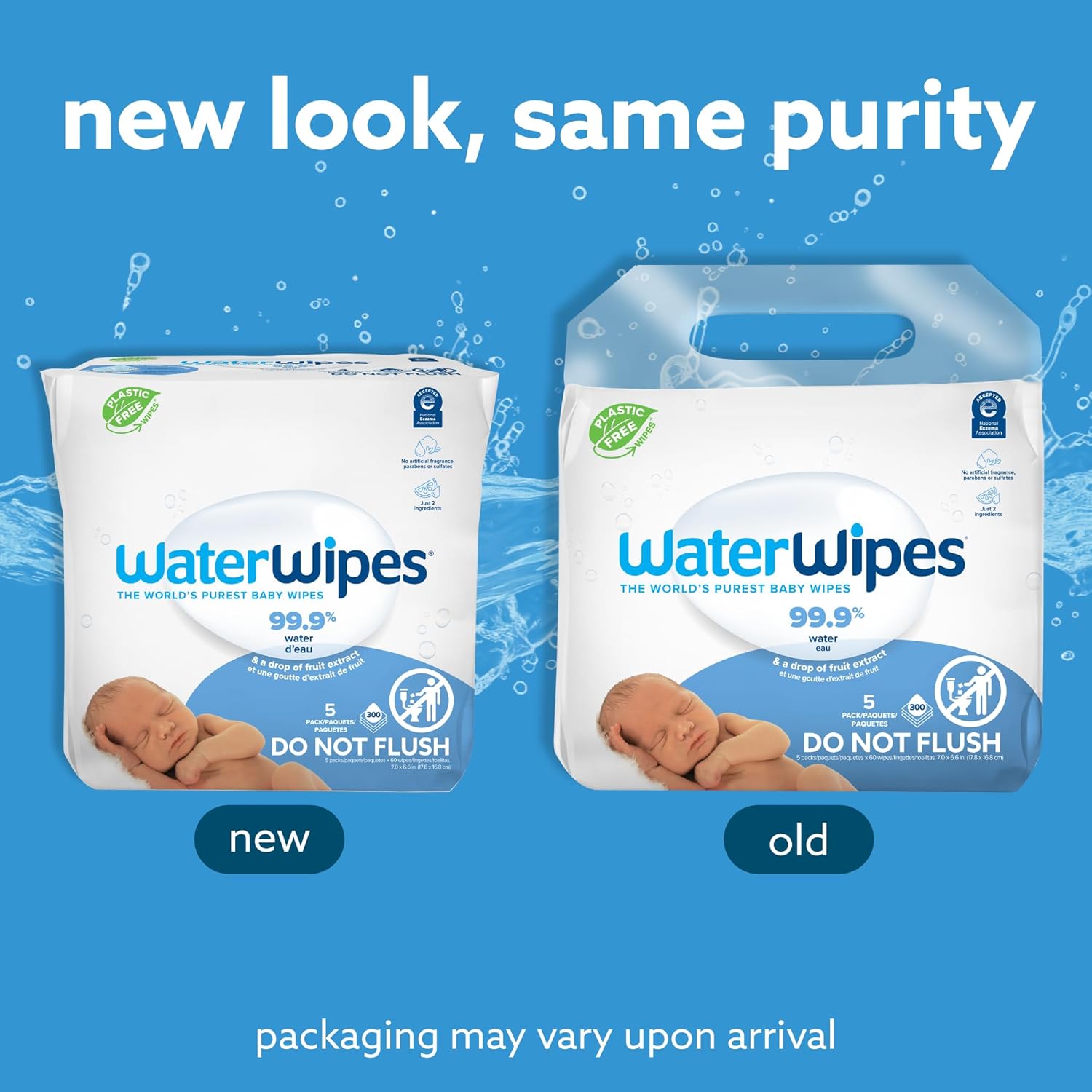 WaterWipes Sensitive+ Newborn & Baby Wipes, 3-In-1 Cleans, Cares, Protects, 99.9% Water, Unscented