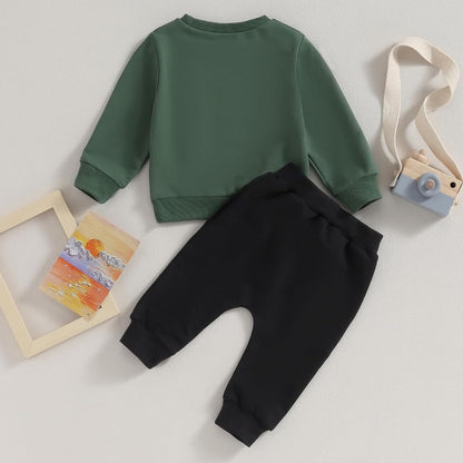 Baby Boy Clothes Fall 6 12 18 24 Months Football Long Sleeve Pullover Tops & Pant Sets Toddler Winter Outfits