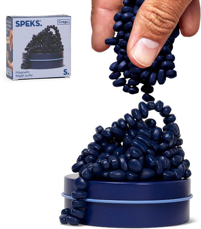 Speks Crags Ferrite Putty, Over 150 Ferrite Stones in a Metal Tin, Seriously Satisfying Fidget Toys for Adults and Desk Toys for Office, Matte Indigo, Small