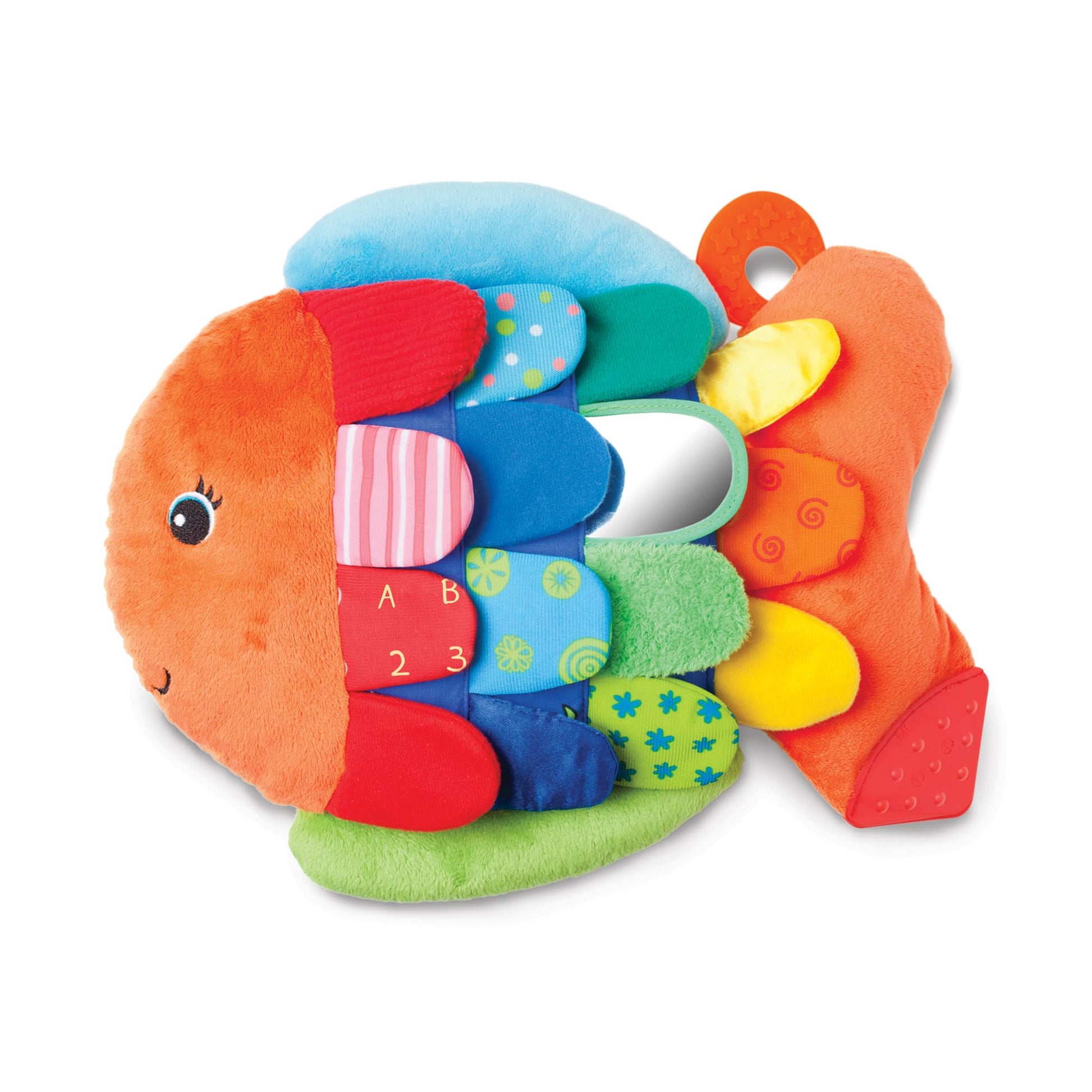 Melissa & Doug K’s Kids, Flip Fish Stuffed Animal, Soft Baby Book, Multi-Textured Squeaking &