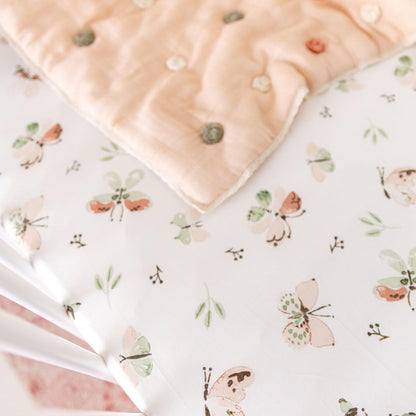 Crane Baby Crib Sheet - 100% Cotton, Breathable Fitted Sheet for Standard Crib Mattress (28"x 52")