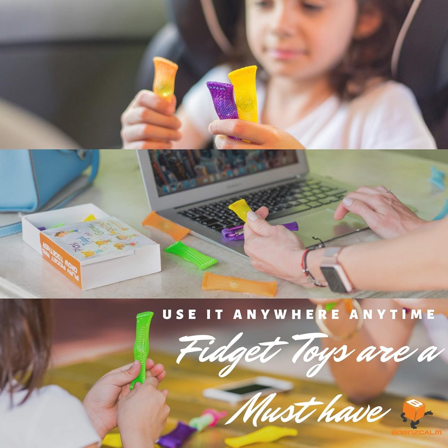 Mesh and Marble Fidget Toy Set - 10 Pcs Marble Fidgets for Kids - Fidget Marble Mesh Fidget Toy - Marble Sensory Toy - Silent Fidget Toys for Anxiety