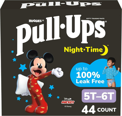 Pull-Ups Boys' Night-Time Potty Training Pants, Size 5T-6T Overnight Training Underwear (46-60 lbs), 44 Ct