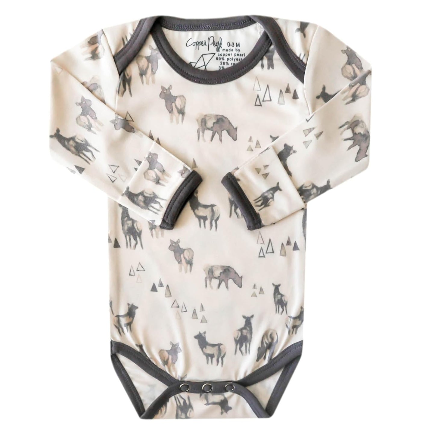 Copper Pearl Long Sleeve Bodysuit Baby: Ultra Soft Baby for Newborns, Boys, and Girls - Stylish, Comfortable, Overlap Shoulders, Premium Knit Fabric - 12-18 Months, Cody