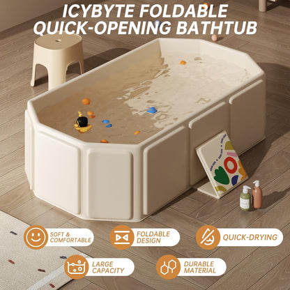 Baby Foldable Kids Bathtub for Infants to Toddler with Non-Slip Base,Easy Storage,Perfect for Small