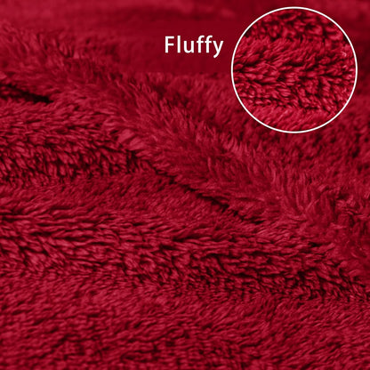 Exclusivo Mezcla Twin Size Flannel Fleece Blanket, Super Soft Velvet Plush Bed Blanket, Fuzzy Cozy and Warm for All Seasons, 60x80 Inches, Deep Red