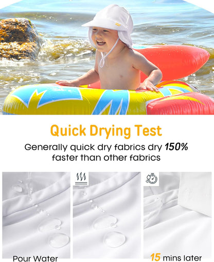 FURTALK Baby Sun Hat Summer Beach Hat UPF 50+ Adjustable Soft Baby Swim Hat with Neck Flap