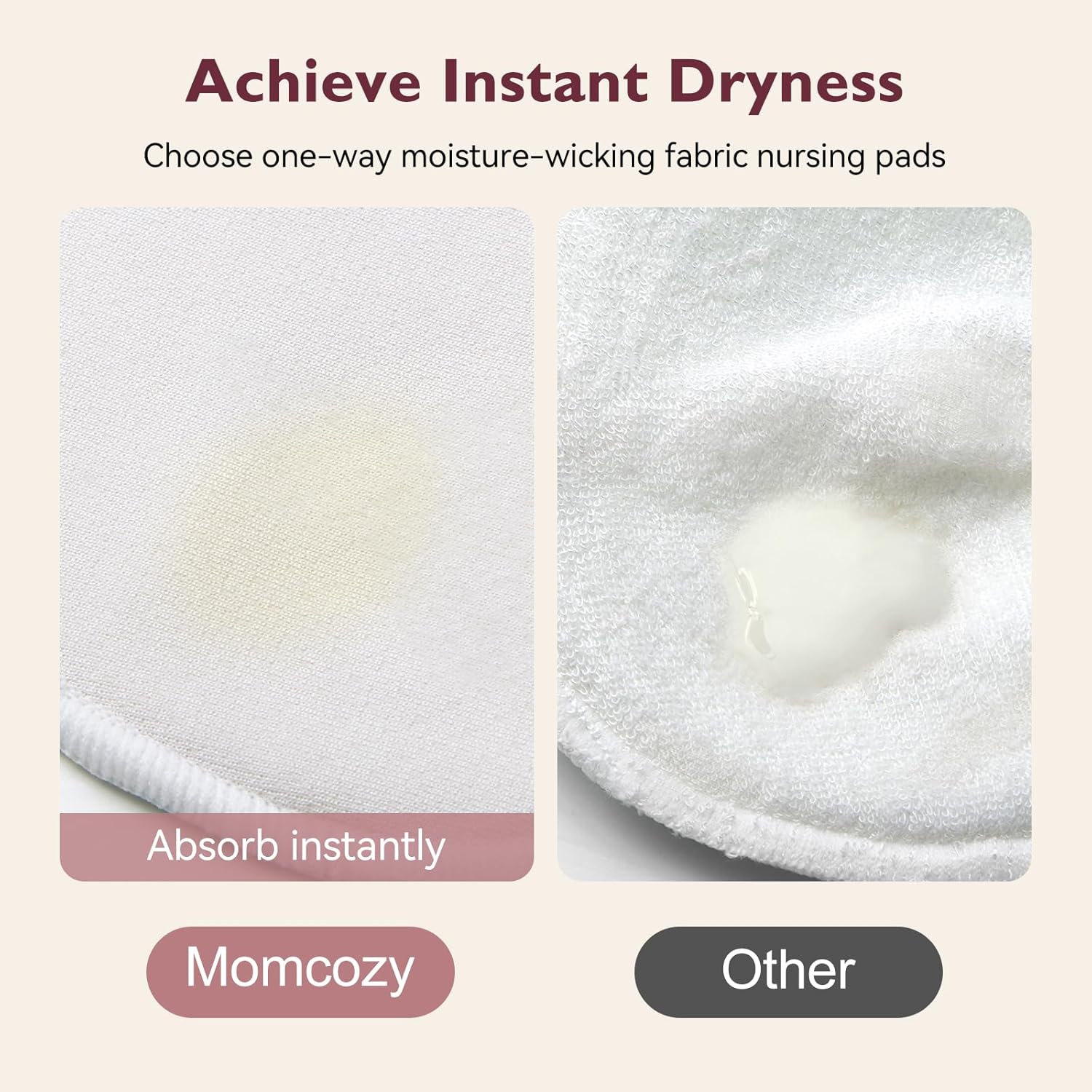 Momcozy Reusable Breast Pads 6 Count, Ultra Thin Washable Nursing Pads, Come with Dry & Wet