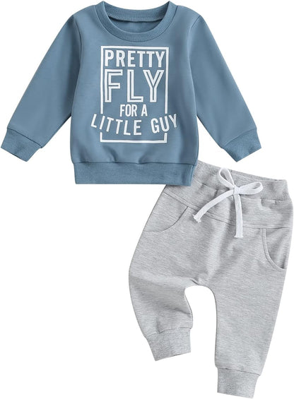 Baby Boy Clothes Fall 6 12 18 24 Months Football Long Sleeve Pullover Tops & Pant Sets Toddler Winter Outfits