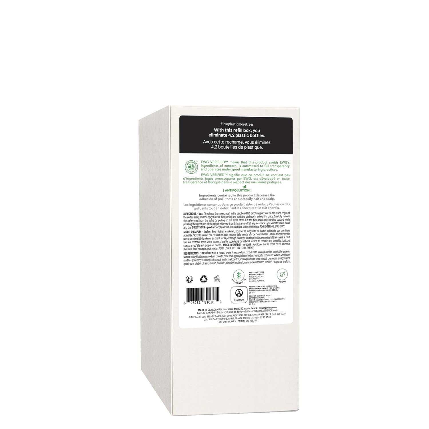 ATTITUDE Shampoo and Body Wash for Kids, EWG Verified Hair and Body Cleanser, Dermatologically