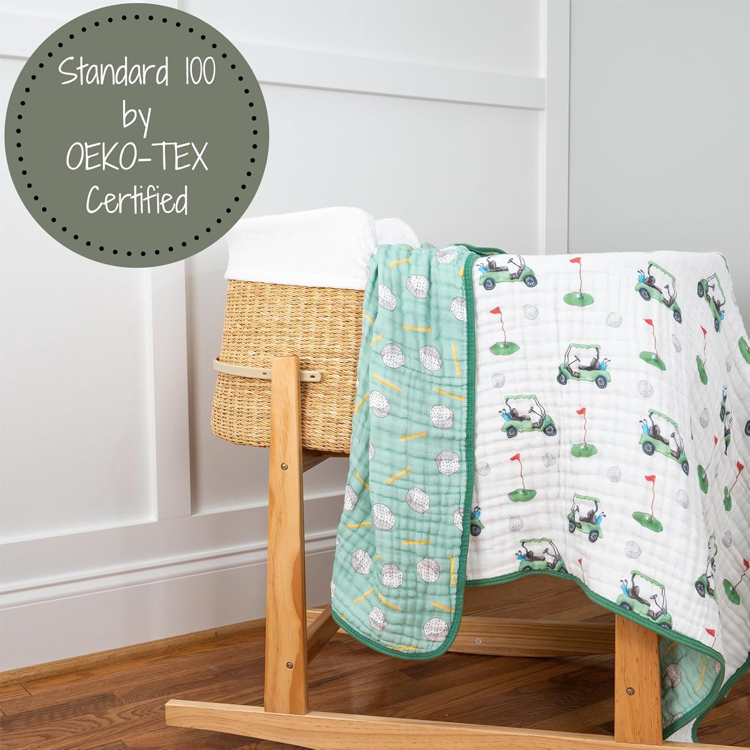 LollyBanks Muslin Baby Blanket 100% Organic Cotton, Muslin Quilt Lightweight, Toddler Blanket for