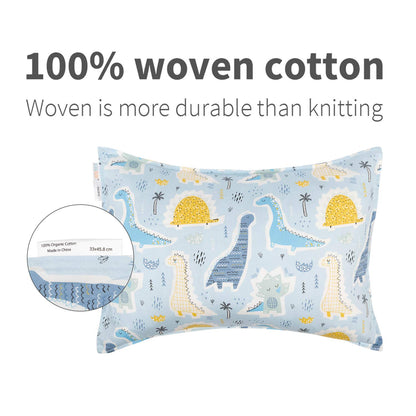 ALVABABY Toddler Pillowcases 2 Pack Organic Cotton Kids Pillow Cover Fit 13"x 18" or 12"x20" Envelope for Girl Boy Sleepy Travel