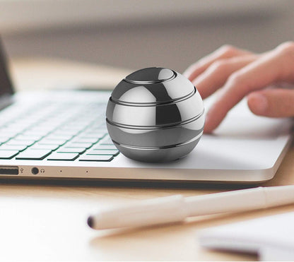 Kinetic Desk Toy,Optical Illusion Metal Fidget Spinning Ball,Office Executive Stress Relief Spinner Toys for Adults & Kids