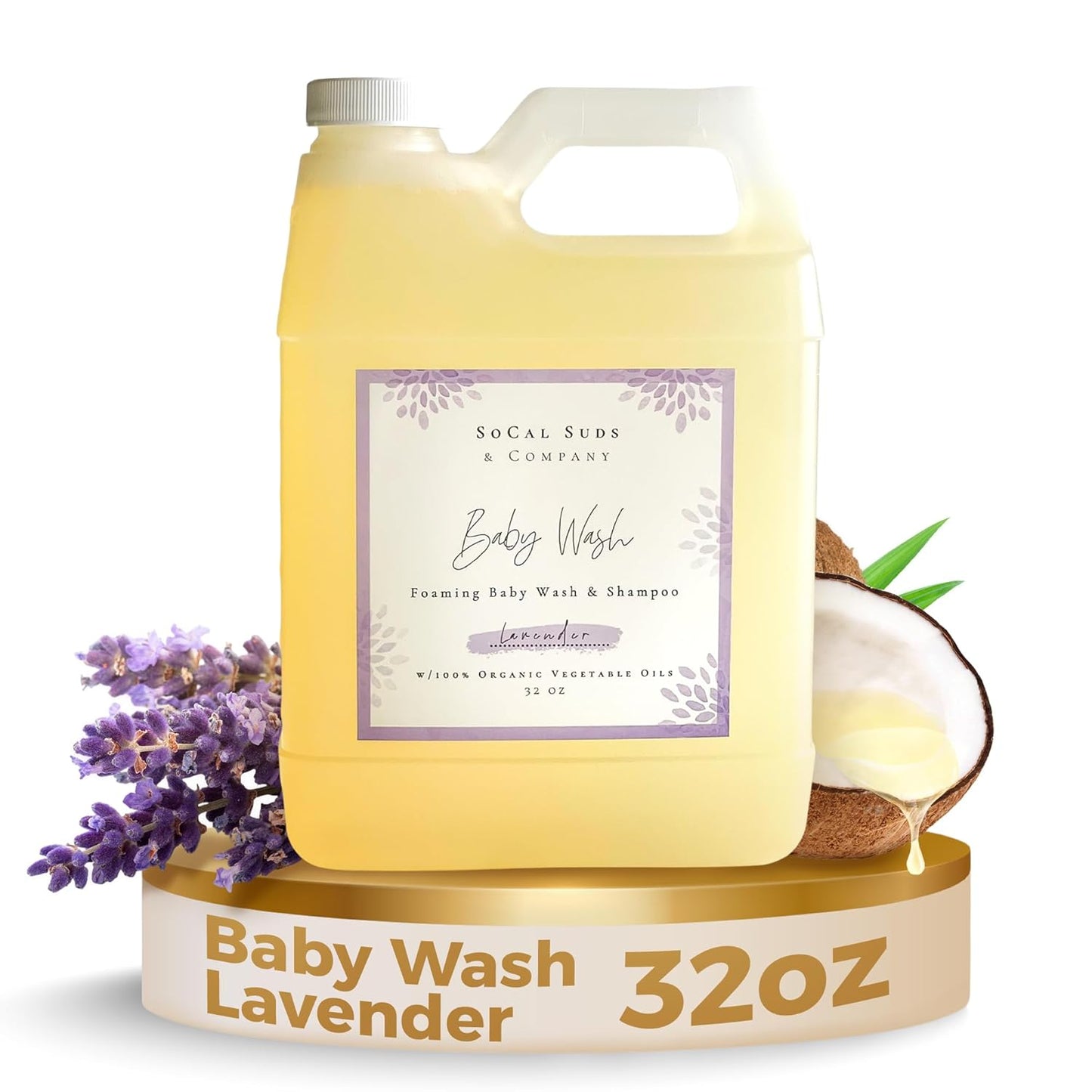 SoCal Suds & Company - 2-in-1 Organic Foaming Baby Shampoo & Body Wash Castile Soap Refill - Gentle