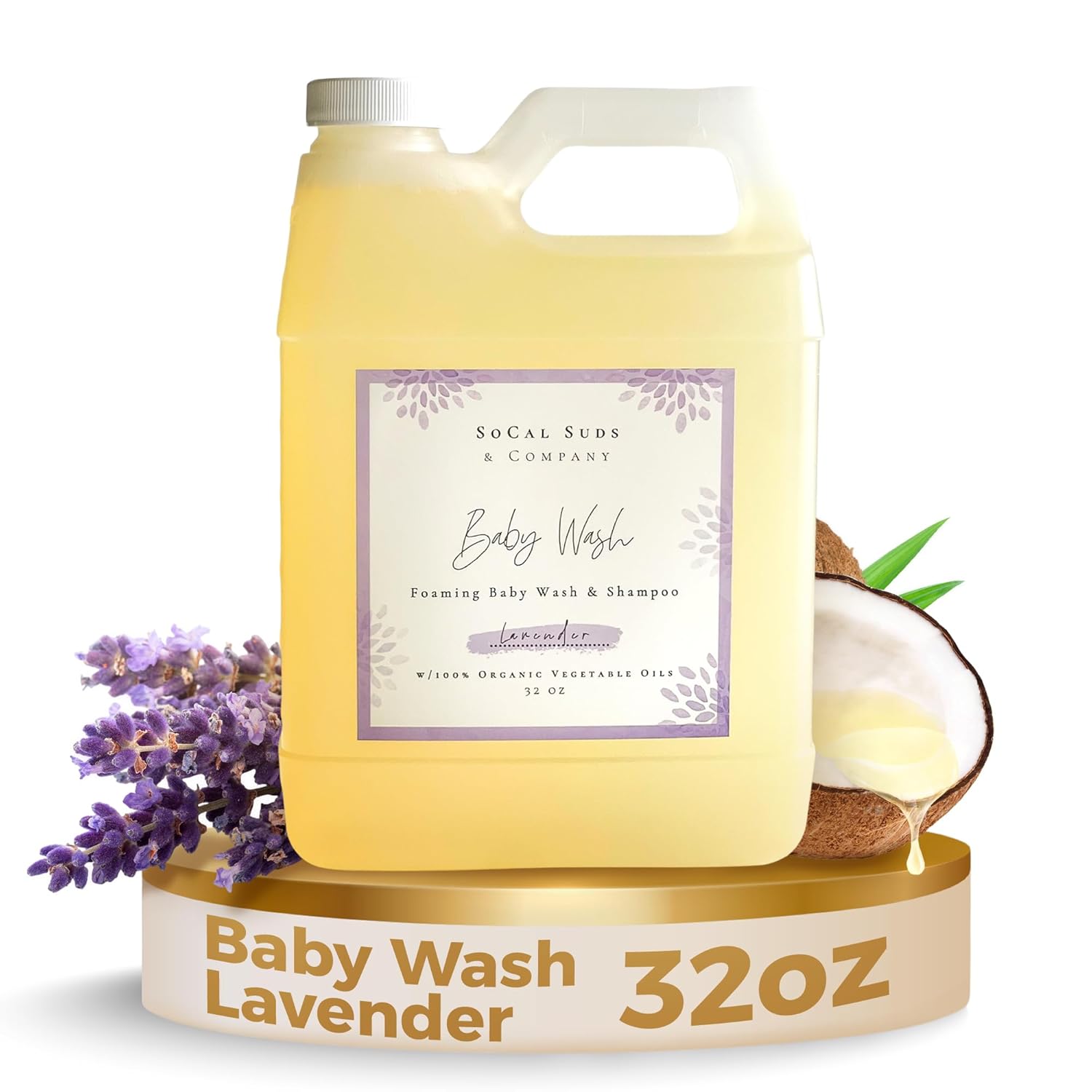 SoCal Suds & Company - 2-in-1 Organic Foaming Baby Shampoo & Body Wash Castile Soap Refill - Gentle