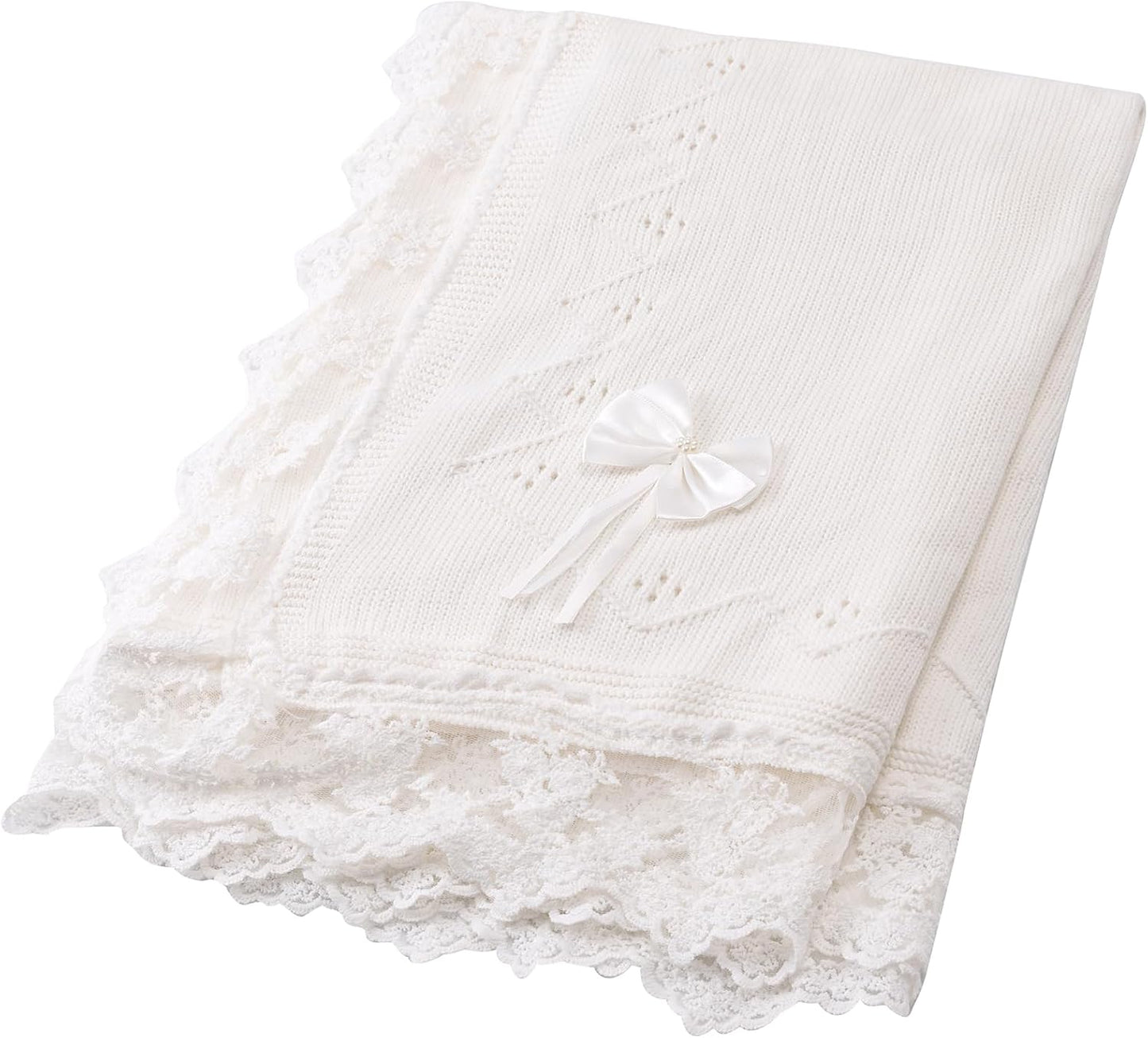 Booulfi Baby Blanket for Girls Boys Swaddles for Newborns Receiving Blankets Neutral Baptism