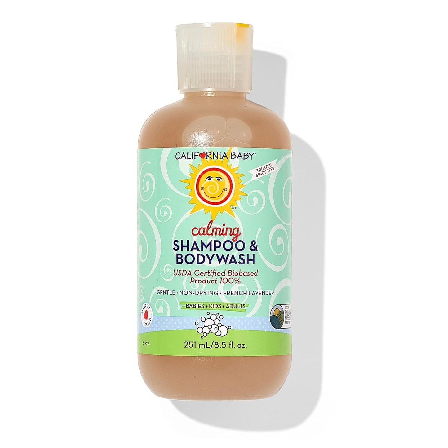 California Baby Calming Baby Shampoo + Baby Wash | 100% Plant-Based | Lavender Body Wash For