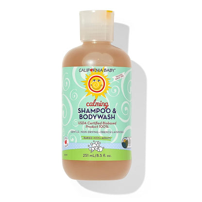 California Baby Calming Baby Shampoo + Baby Wash | 100% Plant-Based | Lavender Body Wash For
