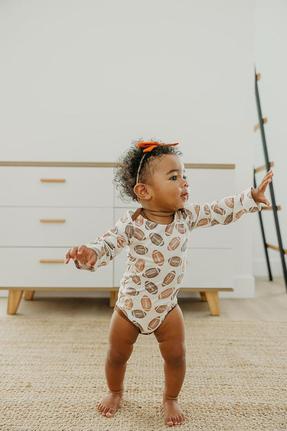 Copper Pearl Long Sleeve Bodysuit Baby: Ultra Soft Baby for Newborns, Boys, and Girls - Stylish, Comfortable, Overlap Shoulders, Premium Knit Fabric - 6-12 Months, Blitz