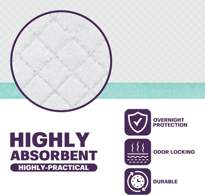 Disposable Bed Pads for Adults 23 x 36 (50 Count) - Super Absorbent and Waterproof - Incontinence