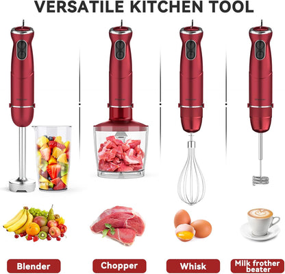 Immersion Blender 5 in 1 Hand Blender, Abuler 1000W Hand Mixer Stick,12 Speed Handheld Blender 304