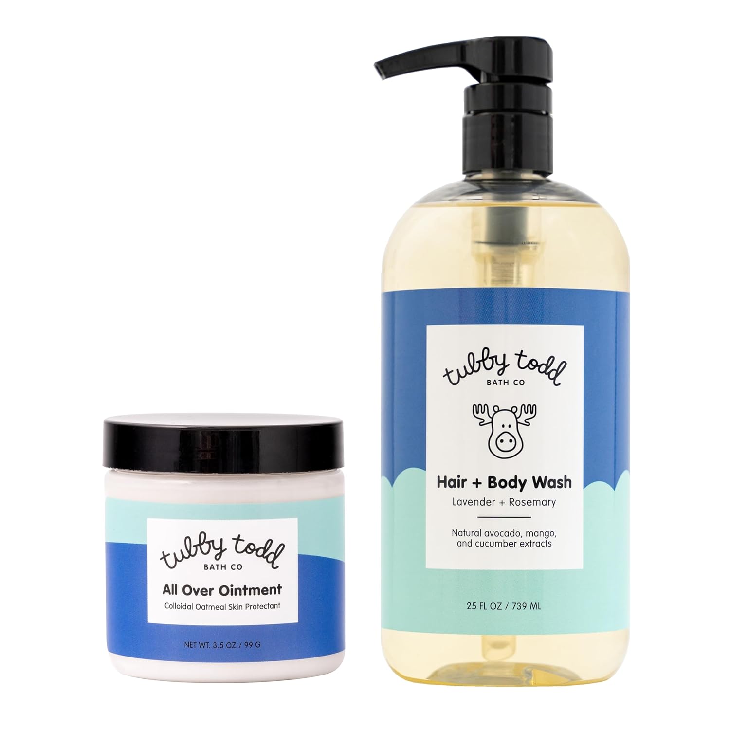 TUBBY TODD's Baby Body Wash & All Over Ointment Eczema Set - Gentle, Hypoallergenic Skincare for