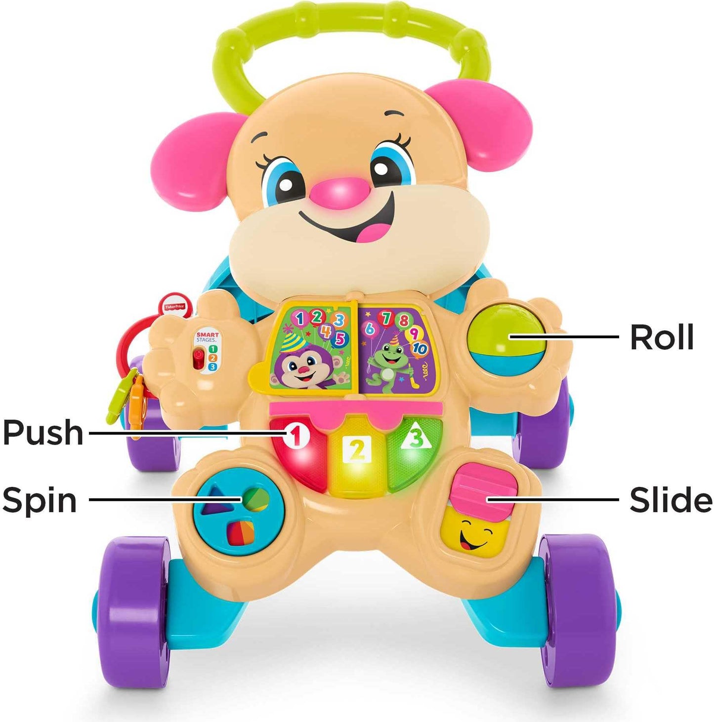 Fisher-Price Laugh & Learn Smart Stages Learn With Sis Walker, Pink