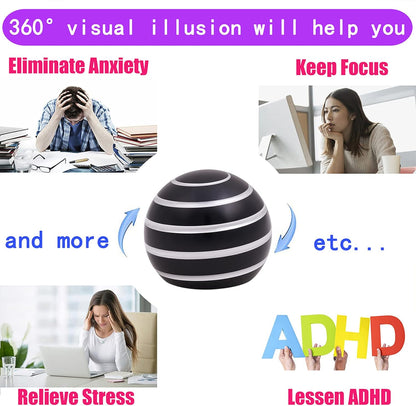 Desk-Fidget-Toys for Kinetic-Toy: Cool-Gadgets Cool-Stuff for Adults Kids Teens, Spinning Up to 180 Seconds, Stress Relief Toy for Christmas Optical-Illusion Gift for Office School Home Women Men