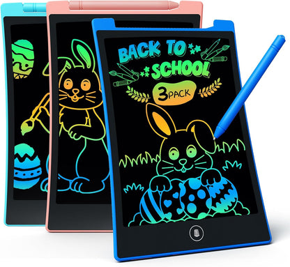 KOKODI Kids Toys 3 Pack LCD Writing Tablet, Colorful Toddler Drawing Pad Doodle Board Erasable, Educational Learning Toys Birthday Gifts for Boys Girls Age 3 4 5 6 7 8, Blue & Pink & Green