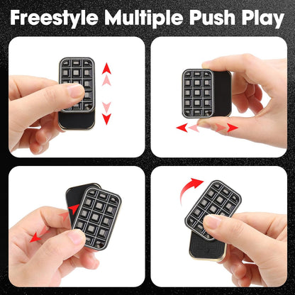 Fidget Slider Metal Magnetic Fidget Toys Adults for Stress Relief Building Blocks (Black)
