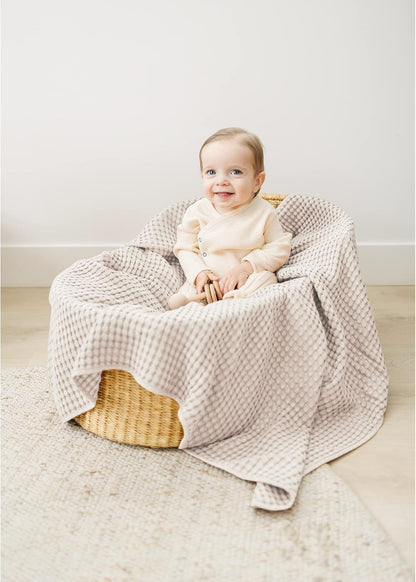 Konssy Waffle Baby Blanket - Soft & Cozy Nursery Swaddle Blanket, Lightweight Toddler Throw for