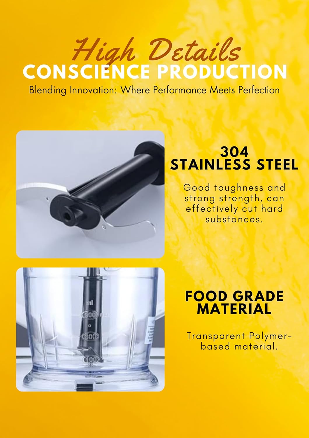 MegaWise 5-in-1 Hand Blender Set with Variable Speed Control, 400W Immersion Blender - Includes