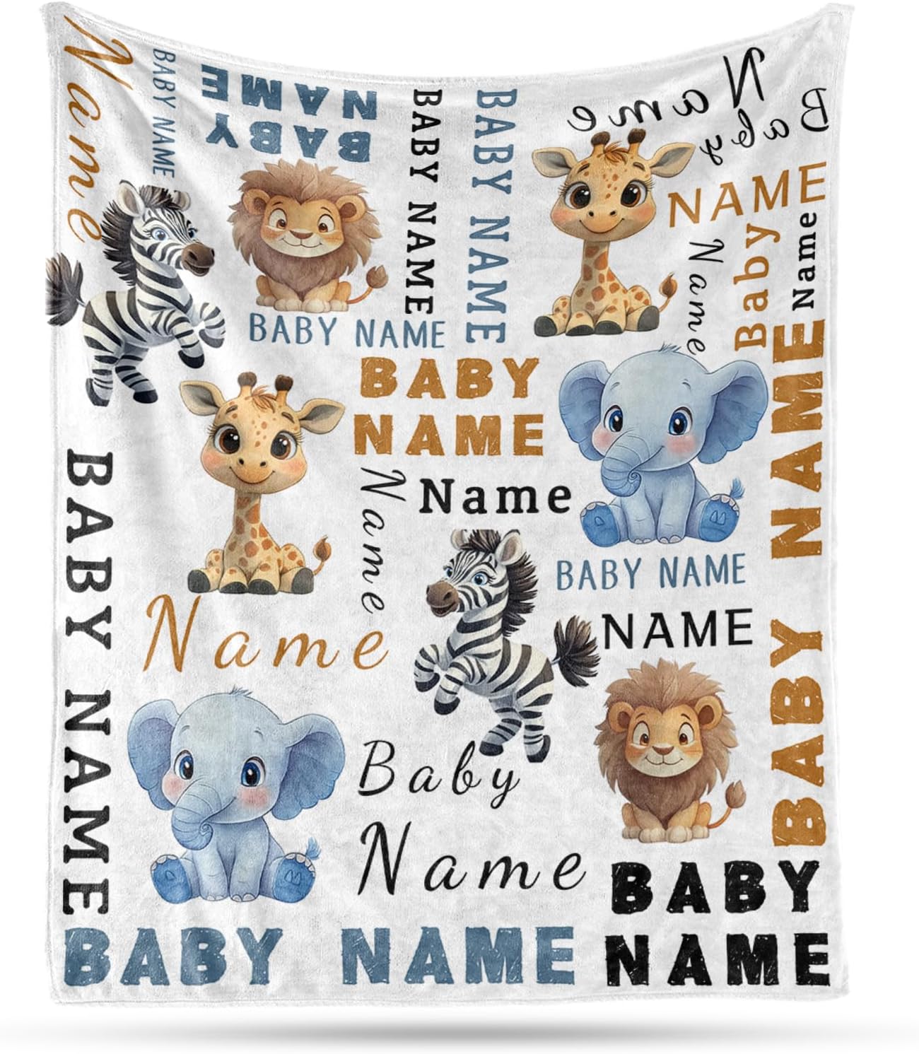Ship Next Day, Custom Name Blanket - Printed in USA, Personalized Baby Blankets for Girls, Baby